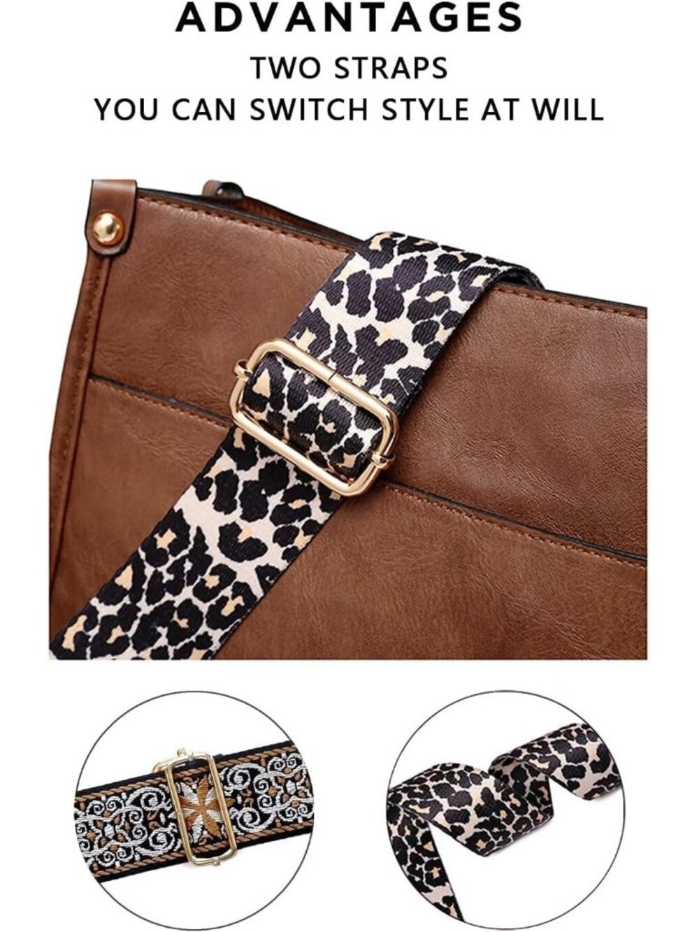 New Vegan Leather Crossbody Bags for Women Purse Shoulder Bag - Picture 4 of 6